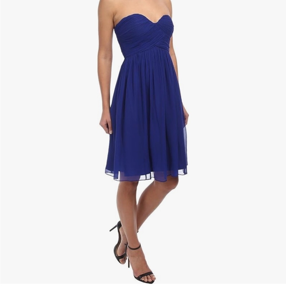 Donna Morgan Mini Dress Strapless 100% Silk size 4